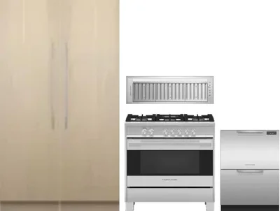 5 Piece Package Includes Refrigerator, Freezer, Range, Hood And Dishwasher